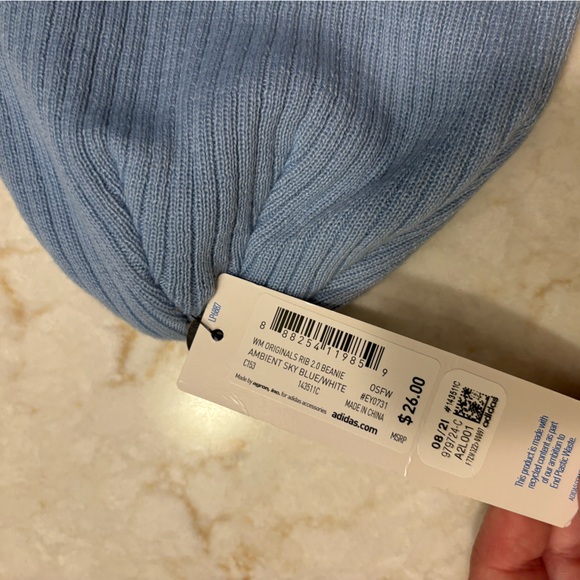 NWT Light Blue Adidas Beanie - Picture 3 of 4